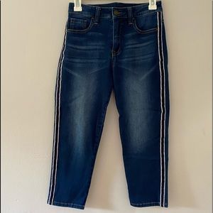 Navy Jeans with Stripe on Sides